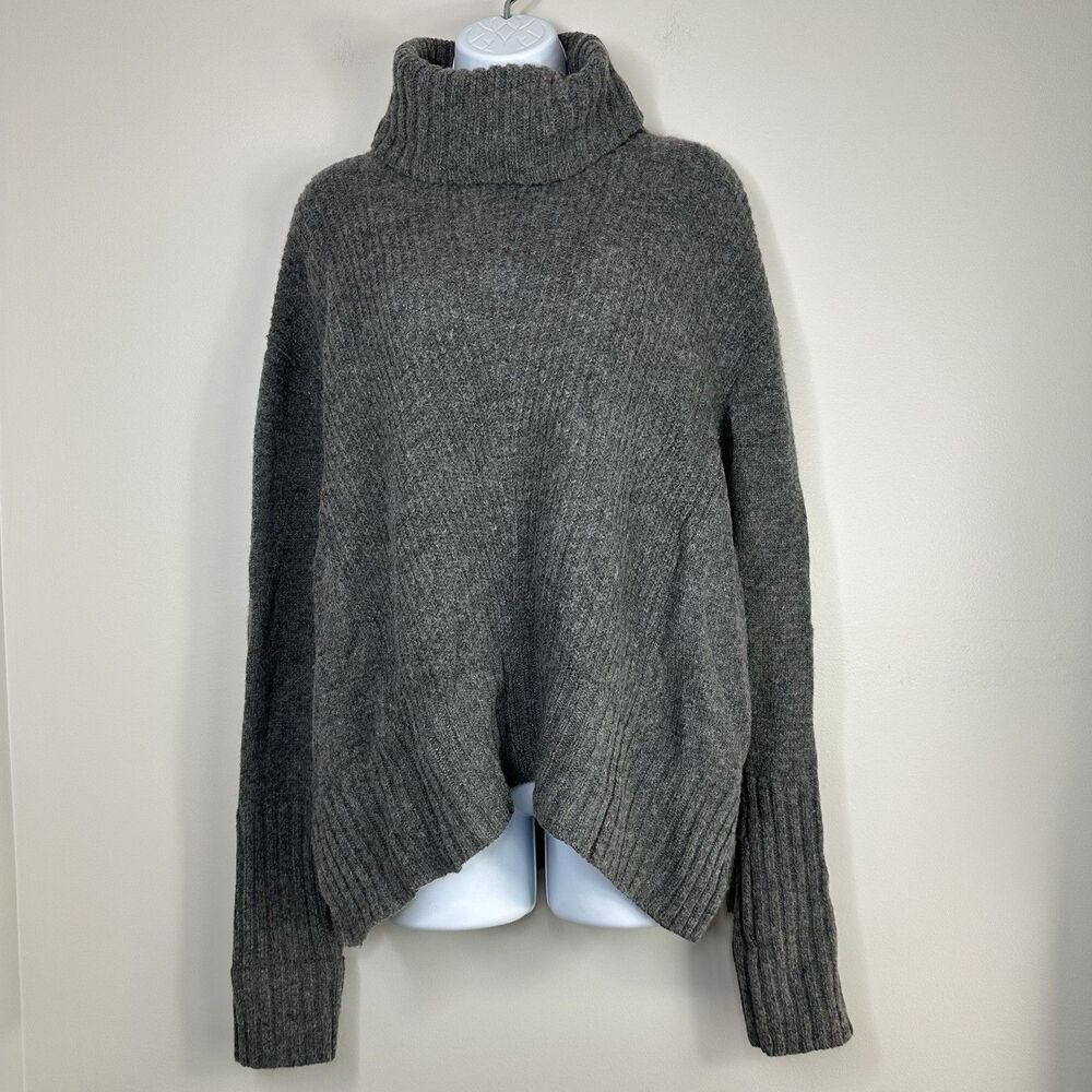 Anthropologie Moth Sweater Size Small Wool Blend Turtle Funnel Neck Oversized